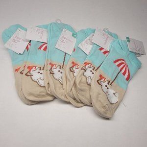Women's Snowman at the beach Low Cut Socks Xhilaration 4-10 6 pairs